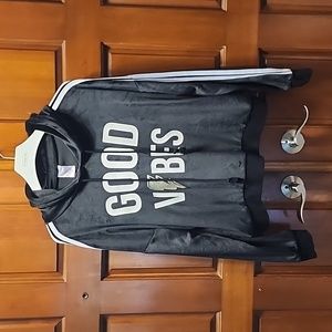 No Boundaries L Black Velour Cropped Vibes Hoodie